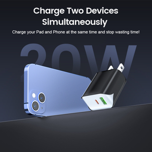 Schitec美国插头USB 2端口壁式充电器usb适配器a型 + C 20w快速充电usb充电器插座，用于电源充电 - Product Image 5