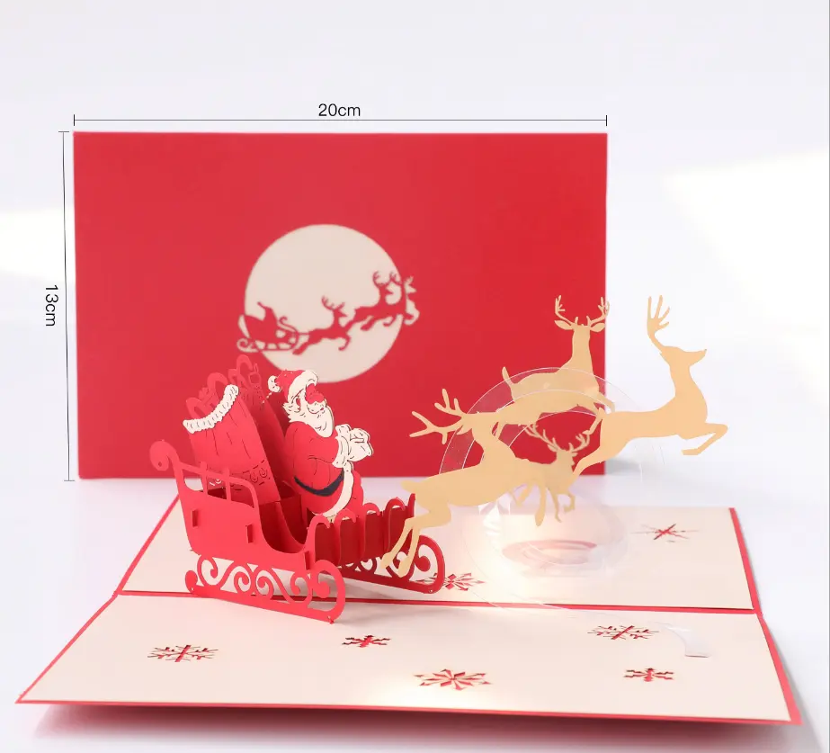 Популярные горячие продажи подарочная открытка Рождество 3d поздравительная открытка