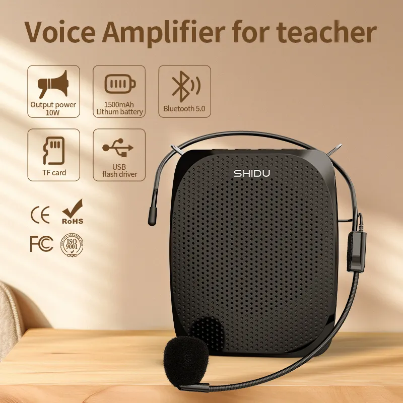 Mini altavoz de sonido recargable Personal profesional amplificador de voz Shidu portátil en línea para Profesor