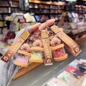 卡皮巴拉可爱海豚钥匙扣发光背包吊坠树脂合金卡通风格汽车钥匙扣 - Product Image 2