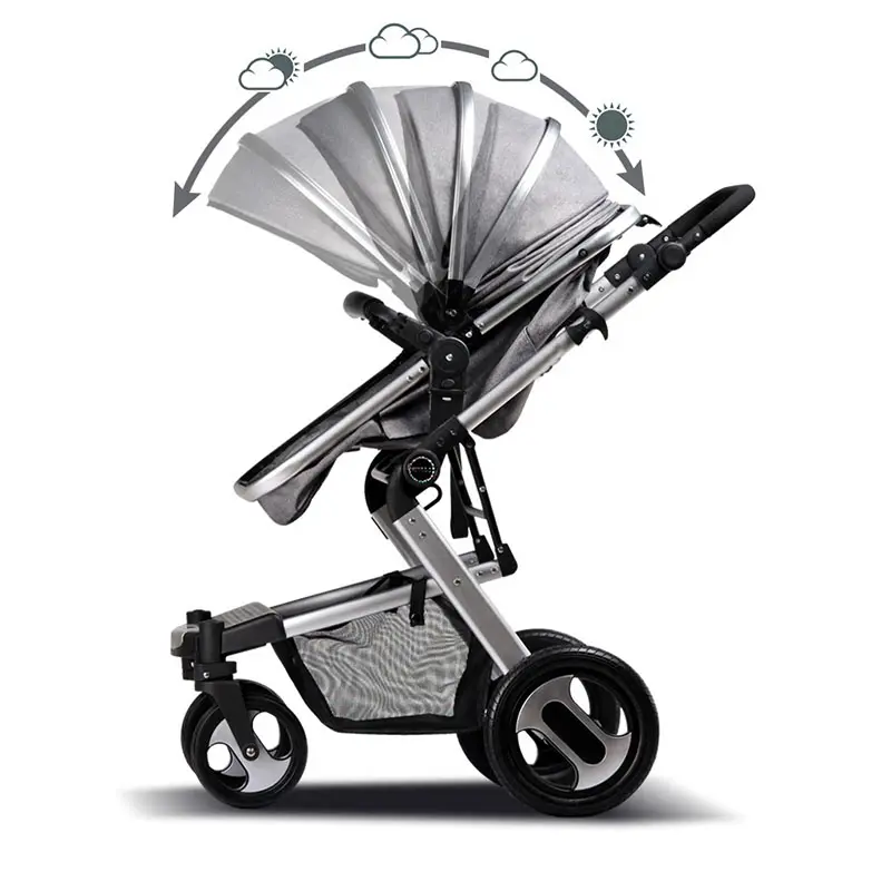Yiwu-cochecito de bebé plegable 3 en 1, de aleación de aluminio, ligero, nuevo estilo, 2021