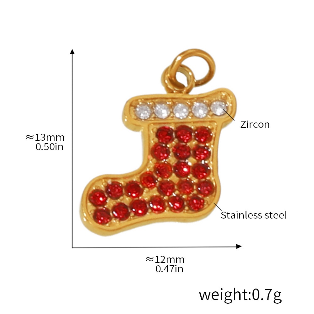 Golden Christmas Sock Pendant