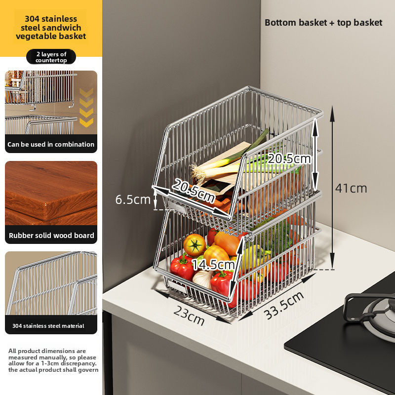 2-layer storage rack+wooden board (without wheels)