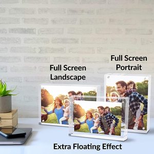Fotoğraf standı manyetik yüzen resim çerçeveleri 5x7 inç akrilik blok çerçevesi - Product Image 6