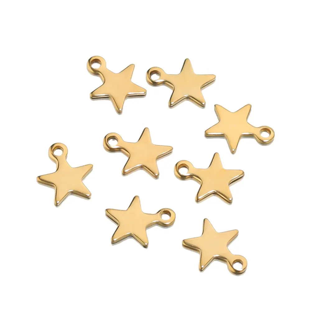 Small Star Pendant Flat Charms DIY Jewelry Making Finding Accessories Necklace Decoration Bracelet End Tail Charm
