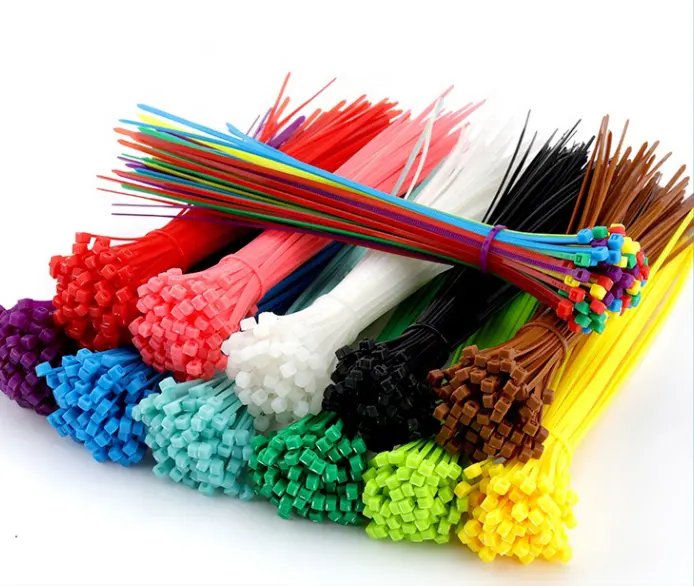 2023 Muestras gratuitas coloridas Resistente al calor Autoblocante Nylon Cable Tie Esposas de plástico