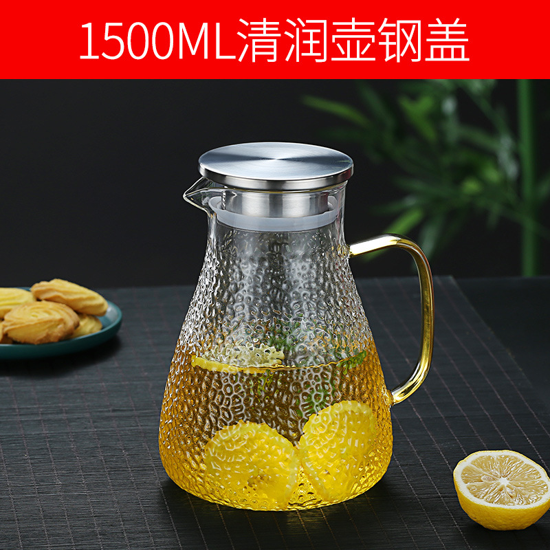 1600ml large patterned teapot with pure steel lid
