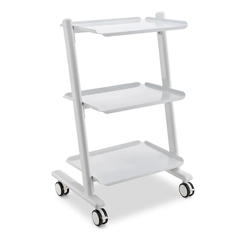 Carrello di bellezza di massaggio del carrello del salone del materiale di alluminio del metallo bianco portatile professionale di vendita calda con le ruote