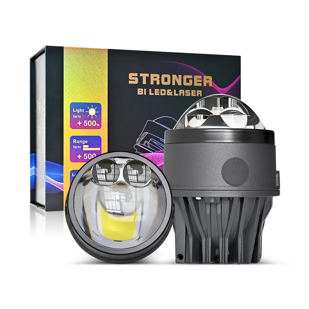 Fabrik dreifarbige BI LED Auto-LED Nebellampe Laserlinse Led Scheinwerfer 85 W 23000 LM wasserdicht 12 V geeignet für Universal-Autos