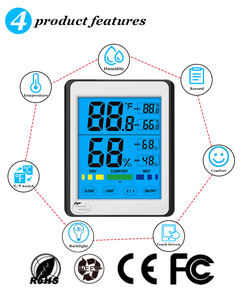 CH-914 <strong>Large</strong> LCD Display Digital Temperature Humidity Meter Thermo-<strong>hygrometer</strong> Max Min Recorde Digital <strong>Hygrometer</strong> - Product Image 5