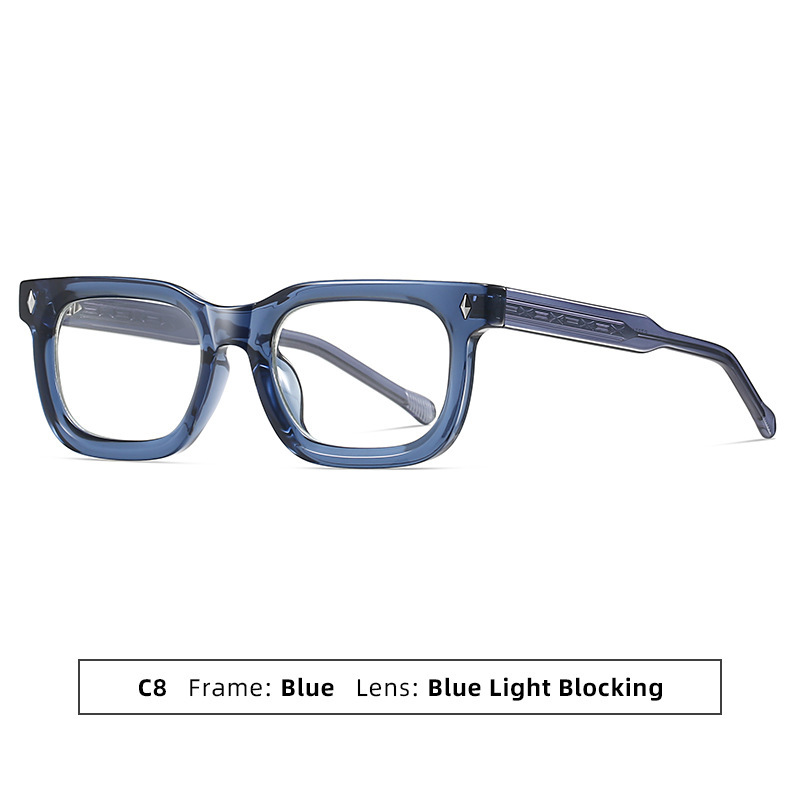 Montatura blu trasparente, anti luce blu