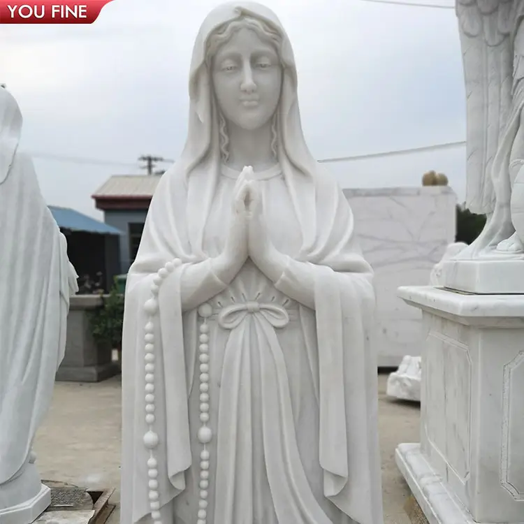 Bán Tượng Đá Cẩm Thạch Công Giáo Khắc Tay Đức Mẹ Lourdes