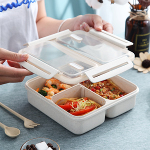 Sızdırmaz yalıtımlı paslanmaz çelik 3 bölme gıda saklama kabı Bento kutusu taşınabilir yemek kabı kilit kapaklı - Product Image 3