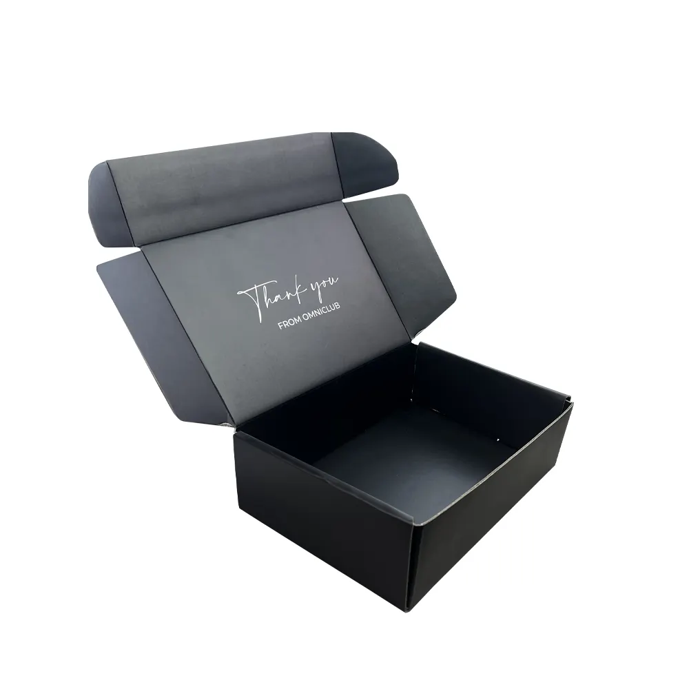 HENGXING Personalizado fosco preto Ondulado embalagem transporte caixa de correio embalagem com logotipo para roupas roupas roupas íntimas sapatos embalagem