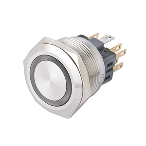 IP67 25mm autobloccante momentaneo illuminato Led 6 Pin impermeabile in metallo interruttore a pulsante - Product Image 5