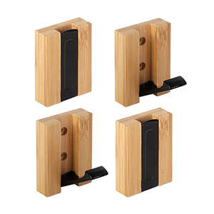 Modern Home Dector Wooden Clothing Hanger Entryway Customized <strong>Size</strong> Bamboo Wall Mounted Coat Rack With Retractable <strong>Hooks</strong> - Product Image 1