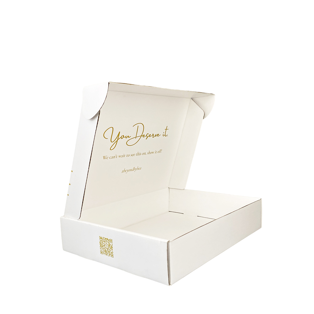 Boîte en carton ondulé blanche personnalisée classique en promotion