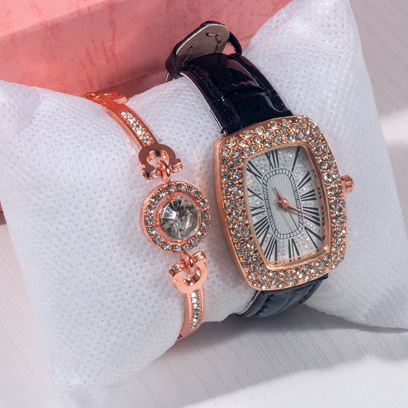 Reloj verde oscuro + pulsera + caja