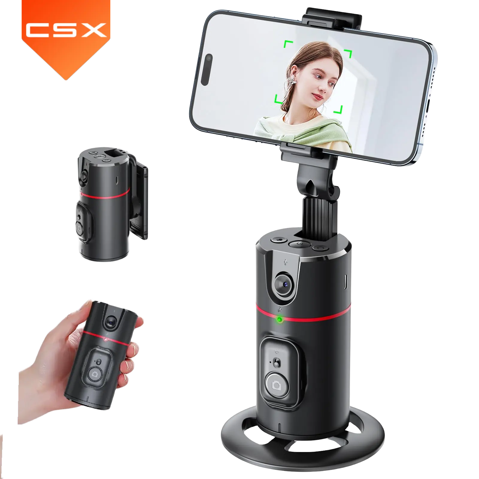 Trípode de seguimiento facial 360 para teléfono, soporte de teléfono de seguimiento de movimiento automático para teléfono inteligente, trípode AI, Robot Selfie con Control remoto
