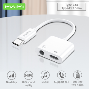 适用于IPhone16/15三星的Maimi 2合1 Type-c至3.5毫米音频适配器usb-c快速充电分离器耳机插孔适配器 - Product Image 2