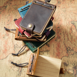 AIGUONIU hecho a mano cuero genuino tamaño pequeño Mini cuadernos cubierta Retro cuero de vaca diario diarios Vintage Memo Bloc de notas