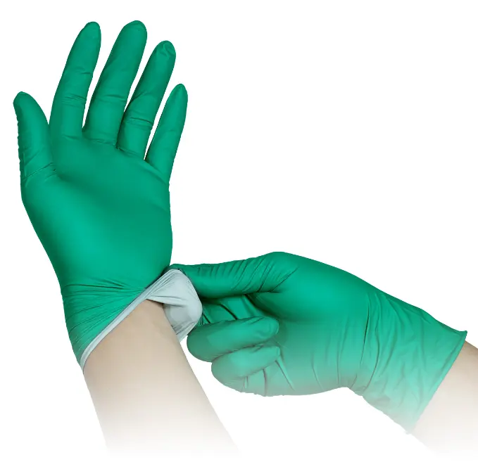 Senza polvere testurizzato doppio colore per uso alimentare medico chirurgico Pvc vinile lattice blu nero tatuaggio guanti di Nitrile