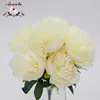 High Quality Real Touch Silk Cream Peony Bush Flower Decorative Artificial Flower For Wedding Home Hotel Decoration