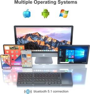 Rechargeable Folding Tri <strong>Keyboard</strong> <strong>bluetooth</strong> 3 <strong>Devices</strong> Trackpad <strong>bluetooth</strong> <strong>Keyboard</strong> for Smartphone and Pc ipad 5th Generation - Product Image 6