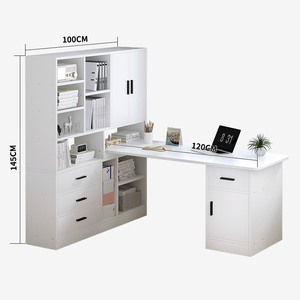 Mesa de estudio de diseño creativo de combinación flexible de estilo nórdico personalizado con estantería - Product Image 5