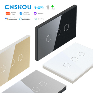 โรงงาน cnskou fcccc/rohs/saa CB กระจกขัดจังหวะ inteligente Tuya ewelink Alexa Google Home 1/2/3/4GANG WiFi TOUCH SWITCH - Product Image 1