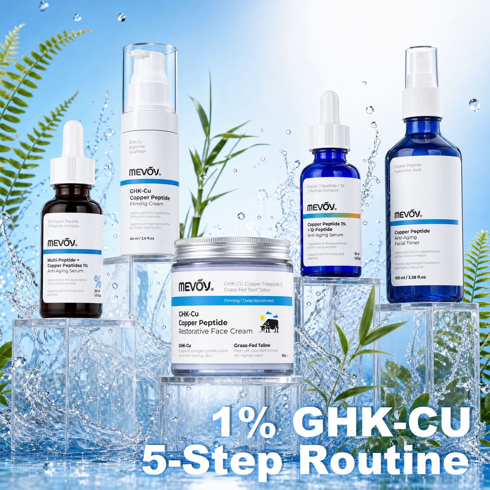 Ensemble anti-âge visage GHK-CU (cinq pièces)