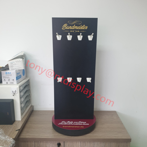 Espositore da banco per prodotti sportivi in cartone rotante su entrambi i lati pubblicitario con ganci - Product Image 3