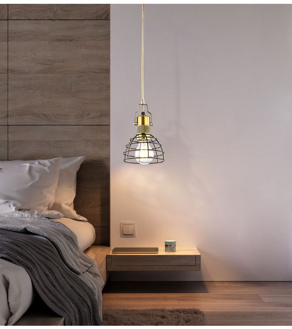 Retro Industrial Pendant Lights Semicircle Creative Coffee Shop Bar Table Single Head Wrought Iron Net Pot Lid Chandelier