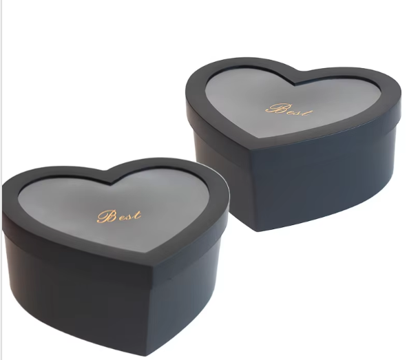 Heart-shaped window gift box (black large)