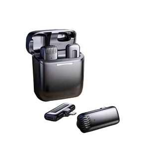 J11ラペルマイクシステムType-C AndroidおよびiPhoneノイズキャンセリング用ビデオ録画Vlog用ワイヤレスラベリアマイク - Product Image 1