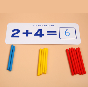 Erken öğretim yardımcıları öğretici oyuncaklar için matematik ahşap bloklar sayma sopa, toplama ve çıkarma numarası eşleştirme - Product Image 4