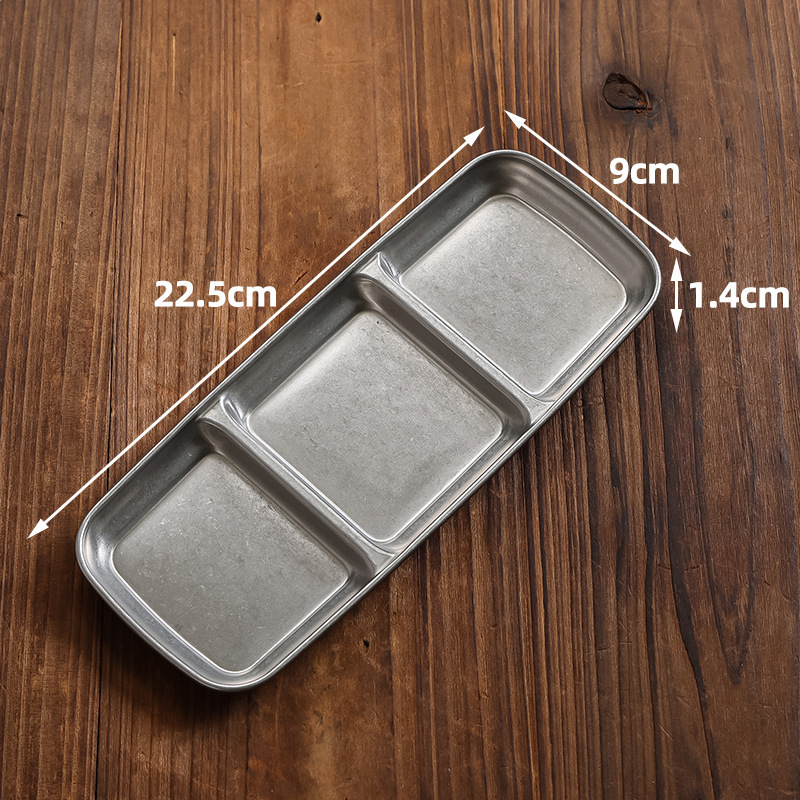 9x22.5cm three-compartment square plate (retro style)