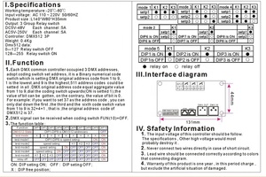 3CH DMX512 Relay <strong>Controller</strong> Decoder Board AC110V-220V Input DC5V-48V <strong>Output</strong> 5A Each CH Easy Relay Switch on Off for LED Lights - Product Image 5