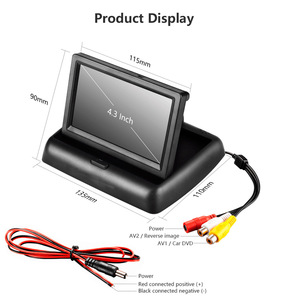 4.3インチ12Vカーリバースエイドモニターバックアップカメラ付きRGB機能TFT液晶画面フリップデザインダッシュボードデスクトップ配置 - Product Image 2