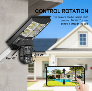 CCTV per esterni Wireless ad energia solare PTZ telecamera LED lampione 4G sistema di sicurezza di rete CMOS visione notturna per interni Pan-Tilt - Product Image 6