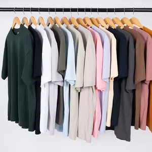 ブランクドロップショルダープレーンtシャツ男性用重量綿100% コットンティー高品質卸売特大Tシャツ