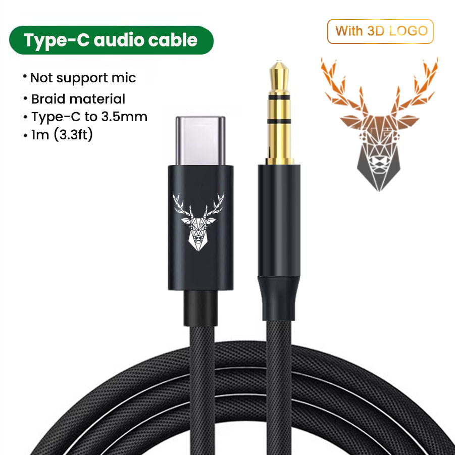 2D Black - AUCB102B(Type-c to 3.5mm)