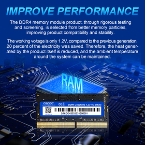 Oscoo ddr4 16GB RAM עבור מחשב נייד 4 ג 'יגה-b 2400/2666/3200mhz עם שבבים סטנדרטיים גבוהים ו-3 שנות אחריות למכירה חמה