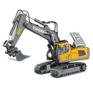 RC ekskavatör 2.4G 1:14 büyük RC kamyon simülasyon ekskavatör 22CH araç modeli hobi oyuncaklar ile çocuklar için alaşım kova - Product Image 1
