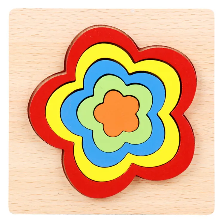 Quebra-cabeça de arco-íris 3d colorido, eco friendly, forma cognitiva