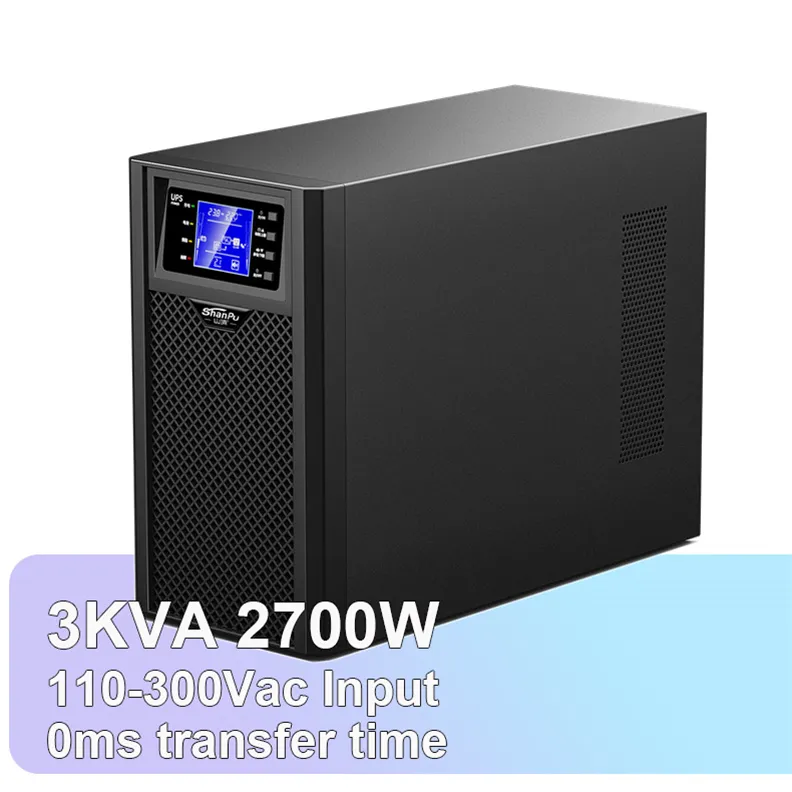 Veri merkezleri için harici pil ile CE RoHS online çift dönüşüm 1Kva 2KVA 3KVA UPS
