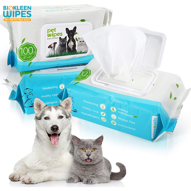 Lingettes de soins pour animaux de compagnie