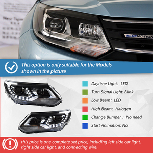2013-2016ティグアン<span class=keywords><strong>LED</strong></span>自動ヘッドライトアセンブリアップグレードDRL用まき網スタイリング涙デザイン新状態6000kカラー