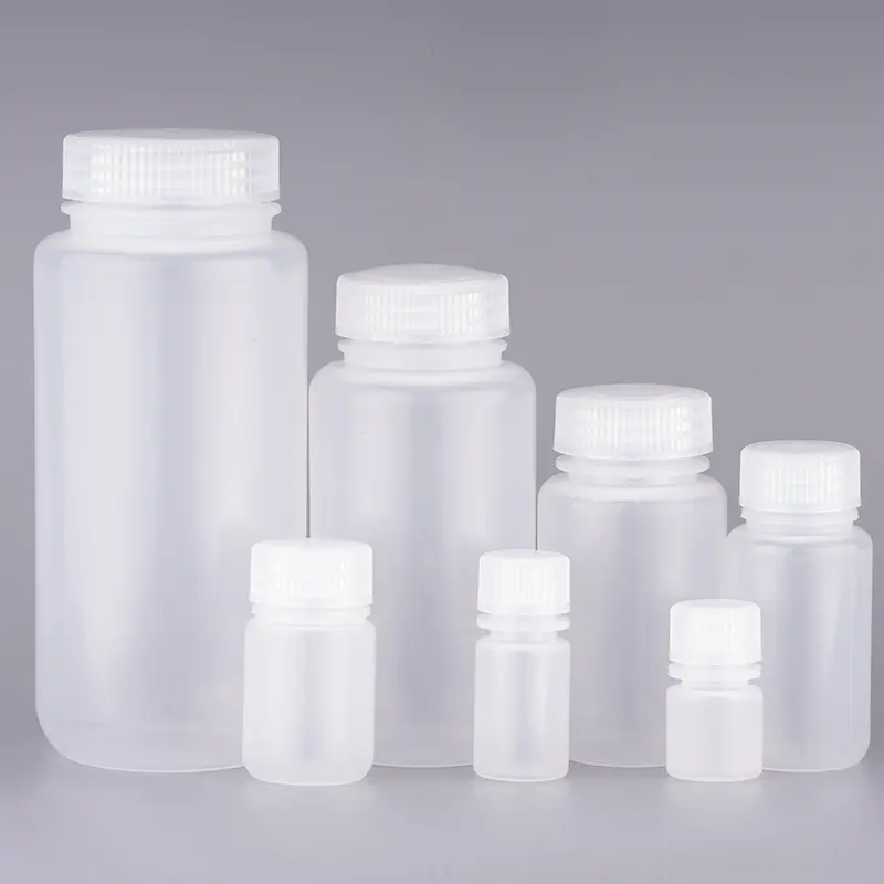 Labor verbrauchs material HDPE-Reagenz flasche (mit weitem Mund) 125 ml chemische Heißpräge-Polypropylen-Labor reagenz flasche