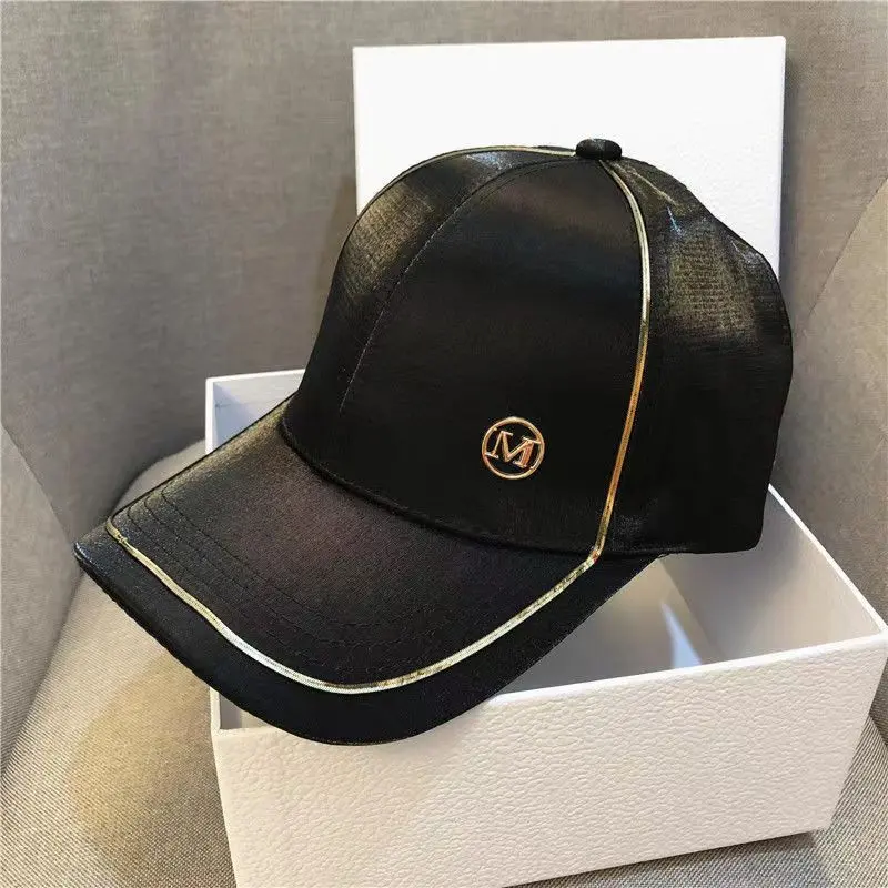 Grosir kustom Logo Mercerized katun topi bisbol uniseks modis dengan lapisan Satin emas luar ruangan modis Pria Wanita memancing